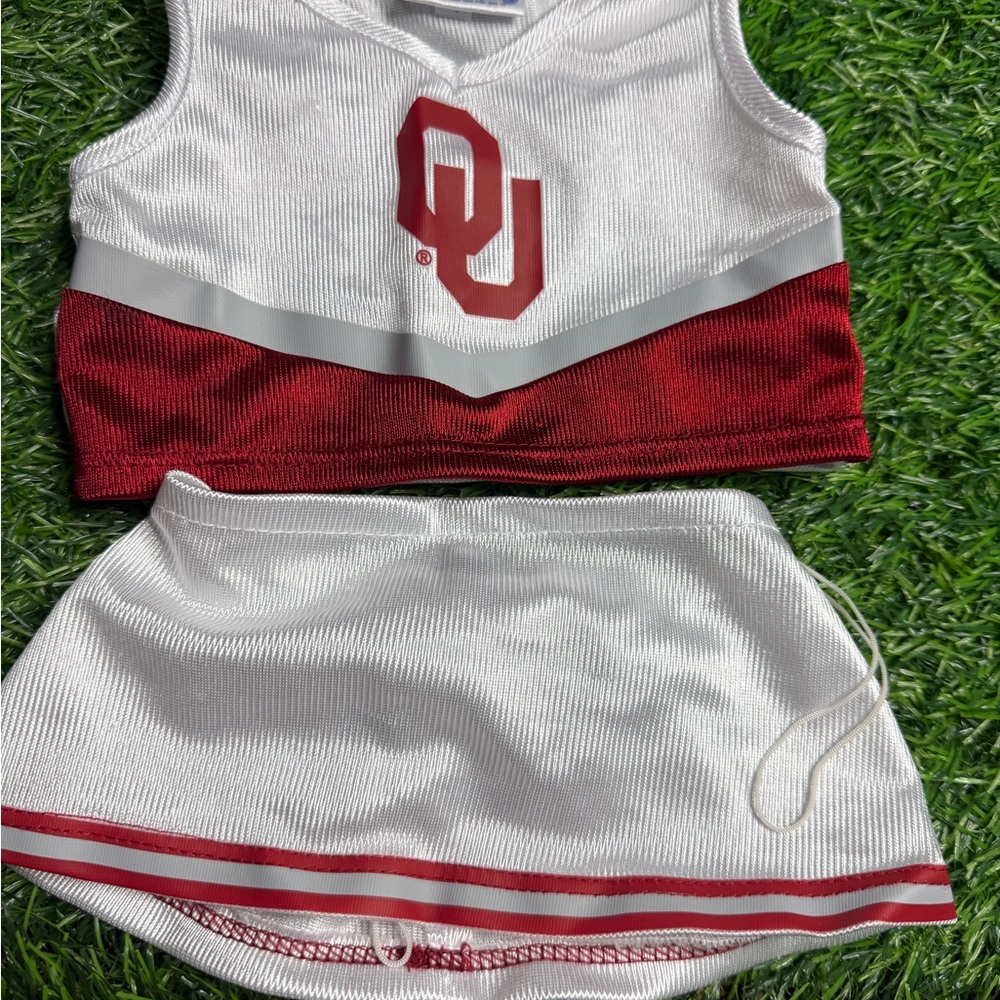 OU university of Oklahoma white  and Red Cheerleader Outfit Build A Bear Outfit